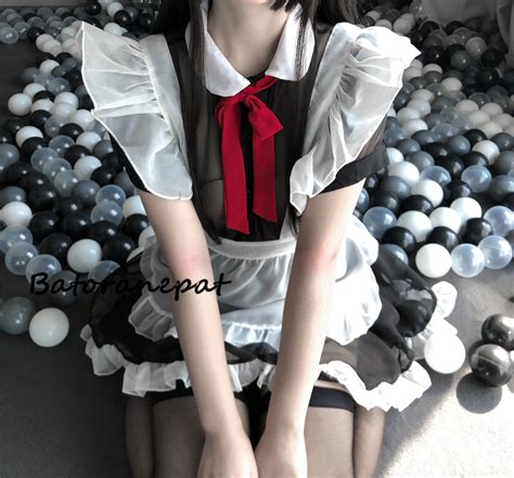 Anime Cosplay Maid Traje Lencería Set Negro Lindo Vestido Etsy