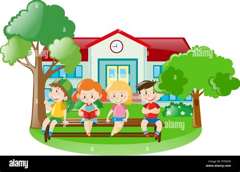 School Yard Stock Vector Images Alamy