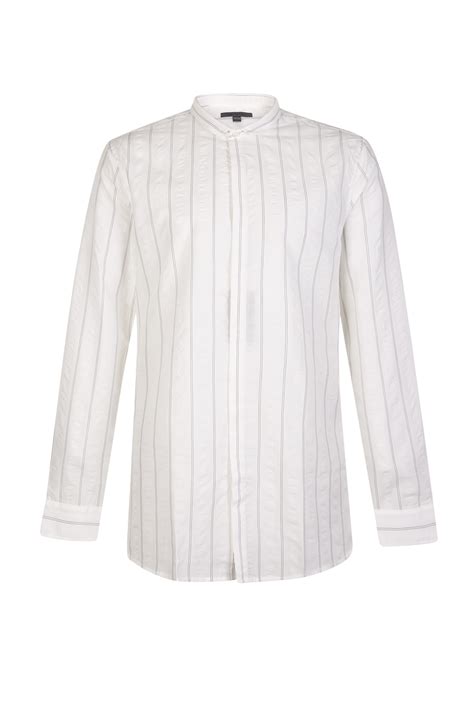 John Varvatos Mens Slim Fit Striped Shirt White New W19 Collection