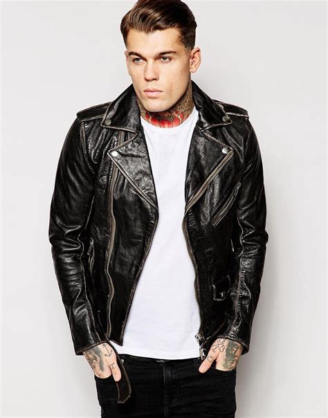 Diesel Leather Jacket L Umenirok Zip Biker At Leather Jacket