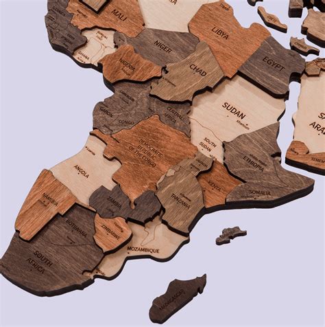 3d Wooden World Map Wood Map Wall Decor Wooden Map Signs Wall Etsy