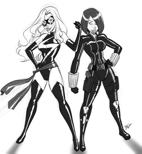 Captain Marvel And Black Widow By Alienhominid2000 On Deviantart