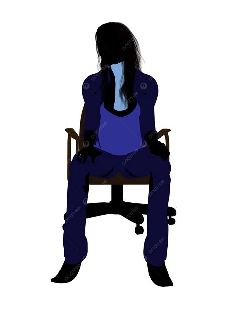 Casual Woman Sitting In A Chair Silhouette Silhoette Woman Black