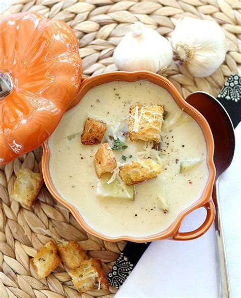 Add milk and cook until mixture begins to thicken. Roasted Garlic Soup | Recipe | Garlic soup, Roasted garlic ...