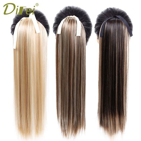 Difei Long Straight Clip In Hair Extension Tail False Hairpiece With