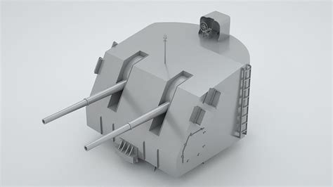 5 Inch 127mm Twin Naval Gun Mk12 Mk32 Mk38 3d Model Rigged Cgtrader