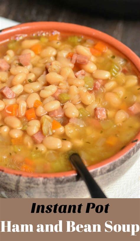 Ham And Bean Soup Made In An Instant Pot This Soup Is Made With Leftover Ham Navy Beans And A