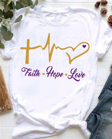 Faith Hope Love Heartbeat Svg Cut And Print Instant Download For Etsy