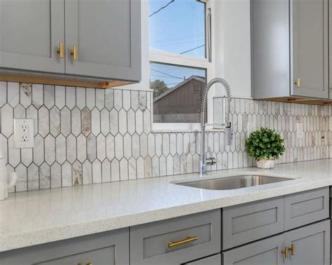 A Classic Material In A 👌 Shape Our Bianco Orion Picket Marble Mosaic