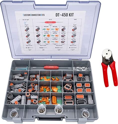 Deutsch Dt Series Connector Kit Dt 450 With Crimp Tool Gray