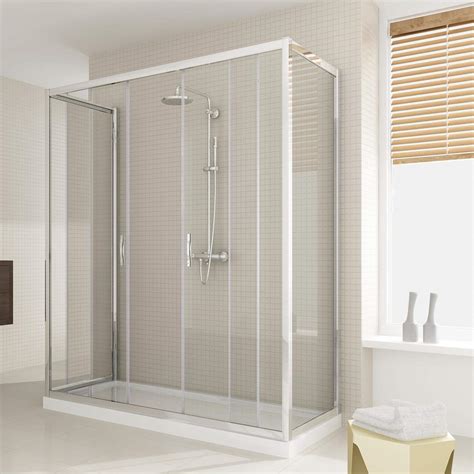 3 Sided Shower Cabin Double Sliding Door 185 Or 198 Cm Height