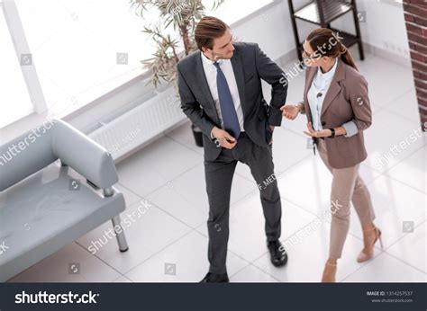 Manager Talking Employee Office Lobby Stock Photo 1314257537 Shutterstock