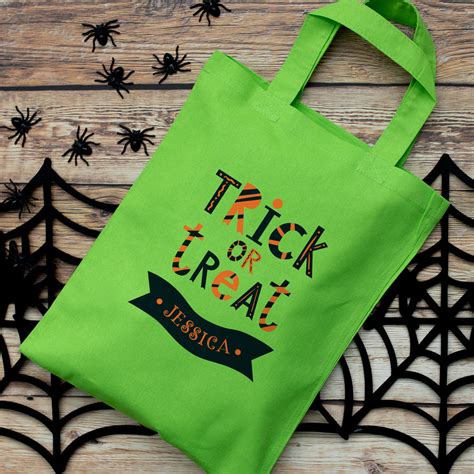 Personalised Trick Or Treat Bag Halloween Bags Stickerscape Uk