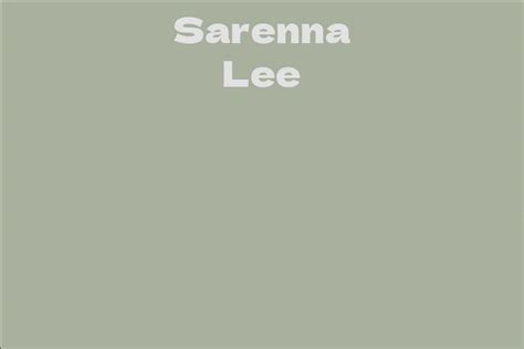 Sarenna Lee Facts Bio Career Net Worth Aidwiki