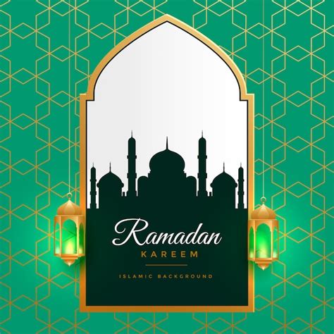 Free Vector Beautiful Ramadan Kareem Golden Islamic Background