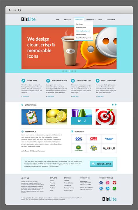 It will help you to create a presentable and. BisLite: Business Website PSD Templates - GraphicsFuel