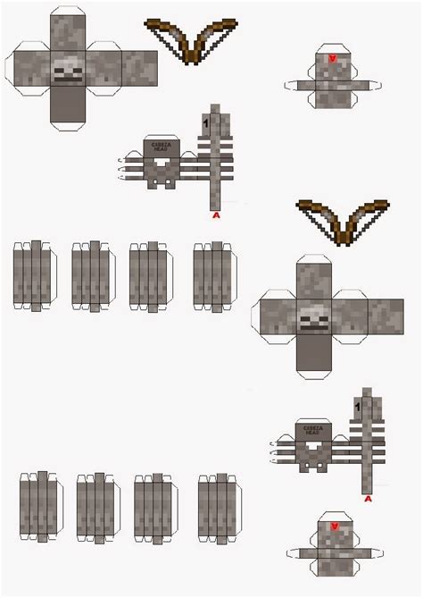 Minecraft Papercraft Skeleton Template
