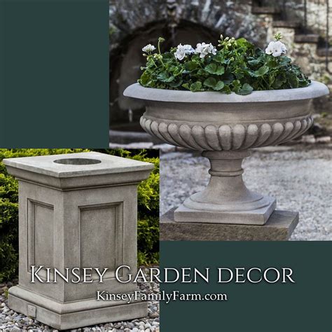 Kinsey Garden Decor Large Newport Kingscote Urn And Pedestal Outdoor