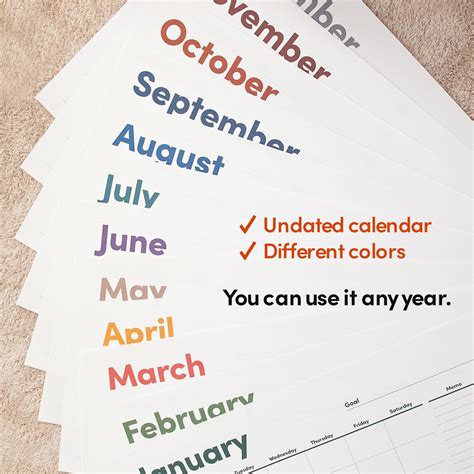 Monthly Wall Planner A1 Size Wall Calendar Wall Planner Etsy