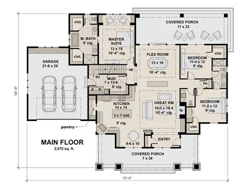 Three Bedroom Bungalow House Plan With Bonus Room 5 Sets House Plans