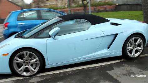 Baby Blue Lamborghini Gallardo Spyder Parked Up At A Funfair Youtube
