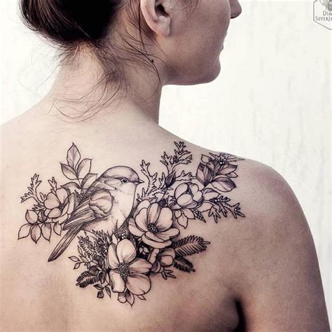 Pin By Janel Floyd On Tattoos Floral Back Tattoos Bird Tattoos For