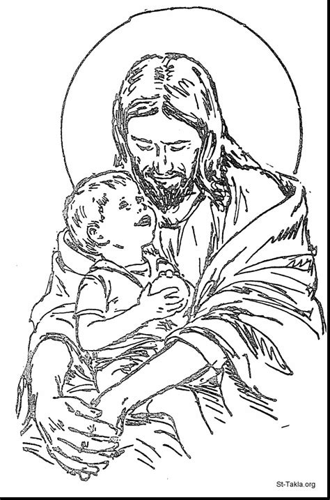 Jesus With Children Coloring Page At Free Printable
