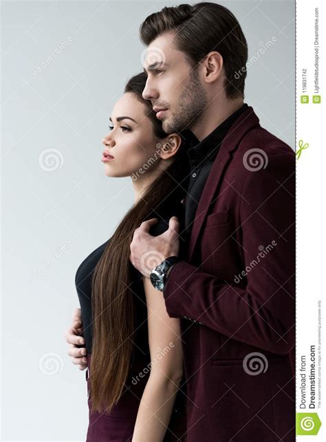 Man Hugging His Sensual Girlfriend Sensual American Couple Kissing Stock Photo Cartoondealer