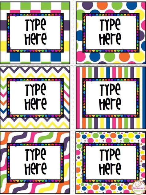 Free Editable Chevron Dots Or Rainbowsimple Name Tags Type In 47 Free