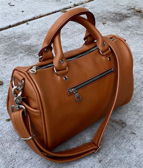 Large Leather Barrel Bag In Your Choice Of Leathers Satchel Etsy Canada