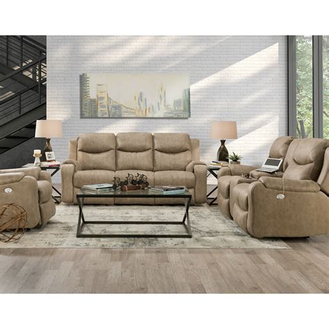 Southern Motion Marvel Double Reclining Sofa With Power Headrests Howell Furniture Reclining
