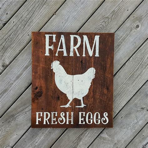 Farm Fresh Eggs Rustic Barn Board Sign Farm Fresh Eggs Sign