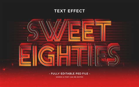 Premium Psd 80s Style Text Effect