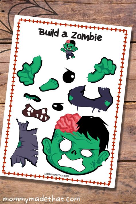 Printable Zombie Craft Build A Zombie Template