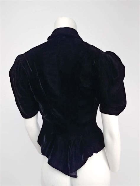 Black Velvet Puff Sleeve Jacket 1940s
