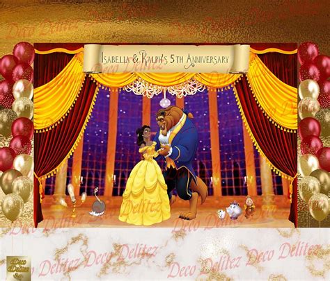 Beauty And The Beast Inspired Backdrop Belle And The Beast Etsy
