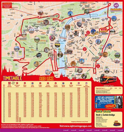 Mappa Del Tour Di Praga In Autobus Salta Su E Gi Da Bus Tours E Big