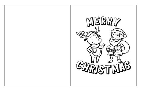15 Best Printable Foldable Coloring Christmas Cards Christmas Cards