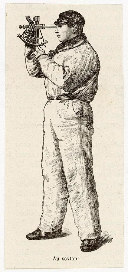 a french sailor uses a sextant drawing by mary evans picture library fine art america