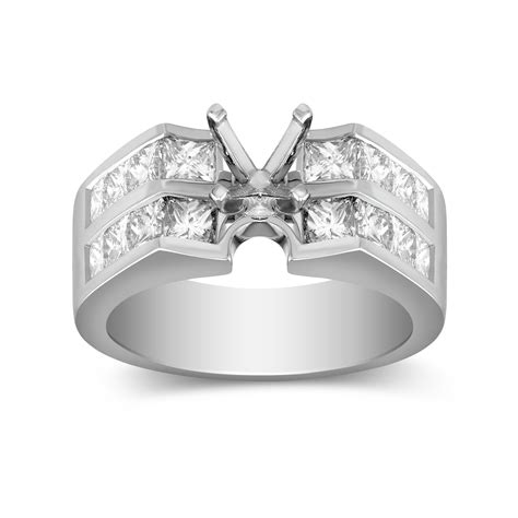 Platinum Princess Cut Diamond Ring Setting Borsheims