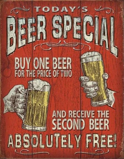 Funny Vintage Metal Beer Sign Funny Beer Deal Vintage Bar Etsy