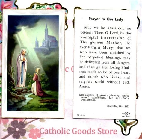 Our Lady Of Lourdes Prayer Card From Lourdes New 2 200 Picclick