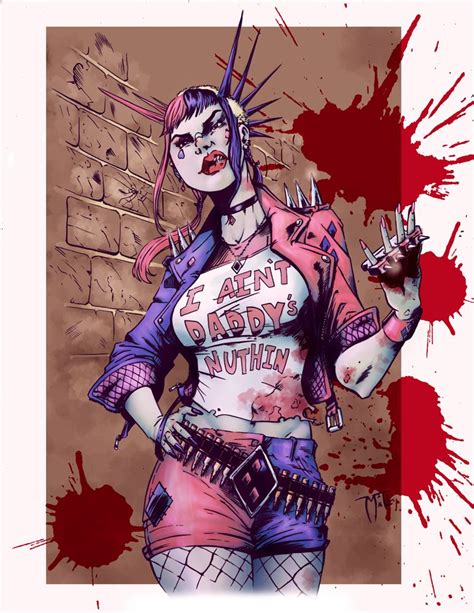 Punk Rock Harley Quinn By Stevenmillage On Deviantart Love What He Did With The Tank Top Harley