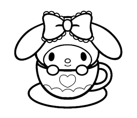 Adorable My Melody Printable Coloring Page Download Print Or Color