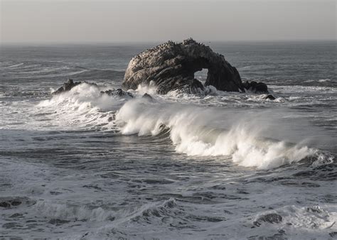 Wallpaper Rock Ocean Waves Foam Hd Widescreen High Definition