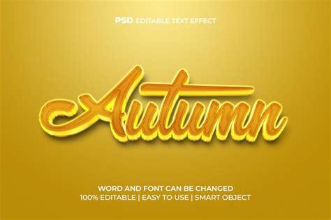 Premium Psd Autumn 3d Text Effect