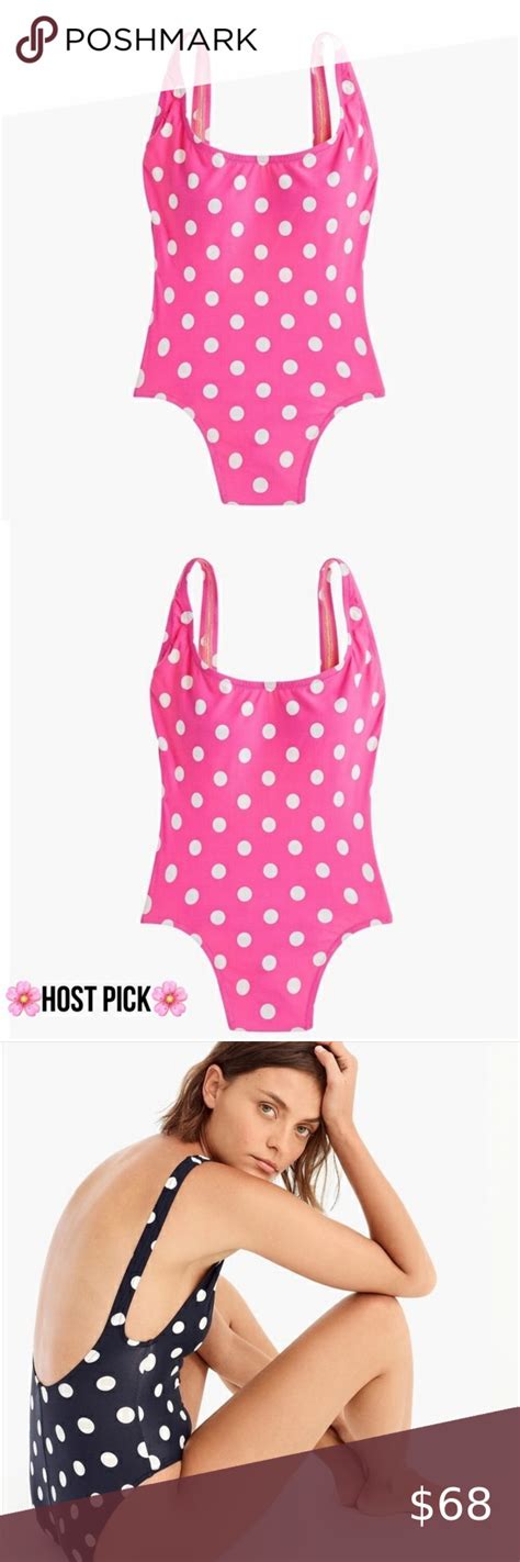 J Crew Plunging Scoopback One Piece Polka Dot Nwt One Piece Suit