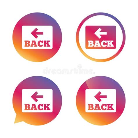 Arrow Sign Icon Back Button Navigation Symbol Stock Vector