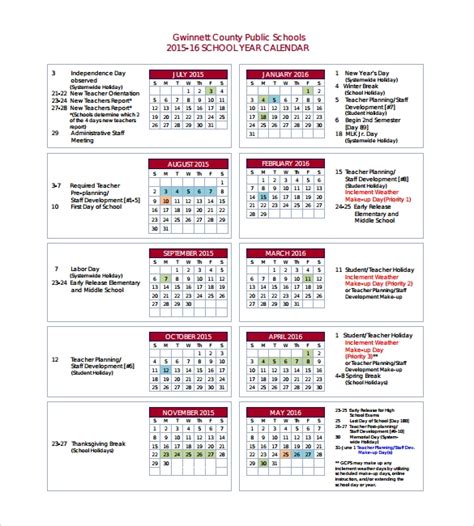 9 Yearly Calendar Templates Free Samples Examples And Format Sample