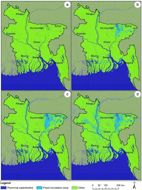 Comprehensive Flood Inundation Map Of Bangladesh For The Months Of A